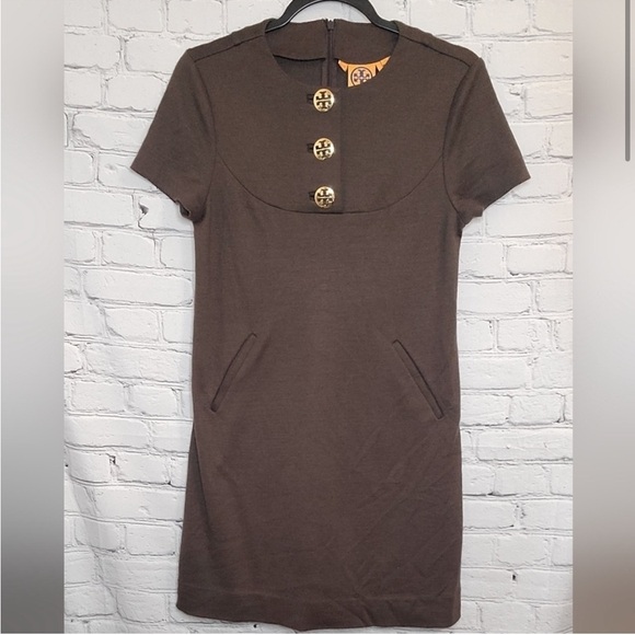 Tory Burch Wool Blend Mini Dress in Brown - Size XS - Picture 2 of 13